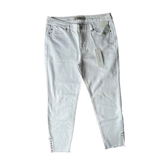 NWT Liverpool Women’s Bright White Maya The Crop Ankle Detail Jeans, Size 8 / 29 - Picture 1 of 13